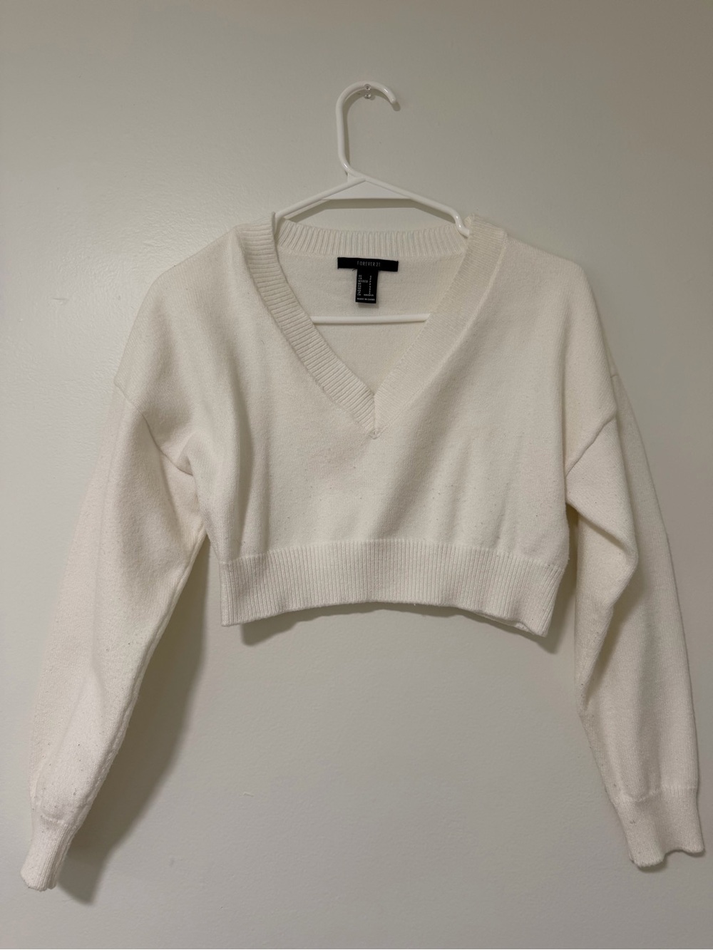 White Cropped Sweater